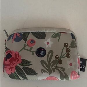 Floral Women's little coin/card Bag with Pink and Green Accents